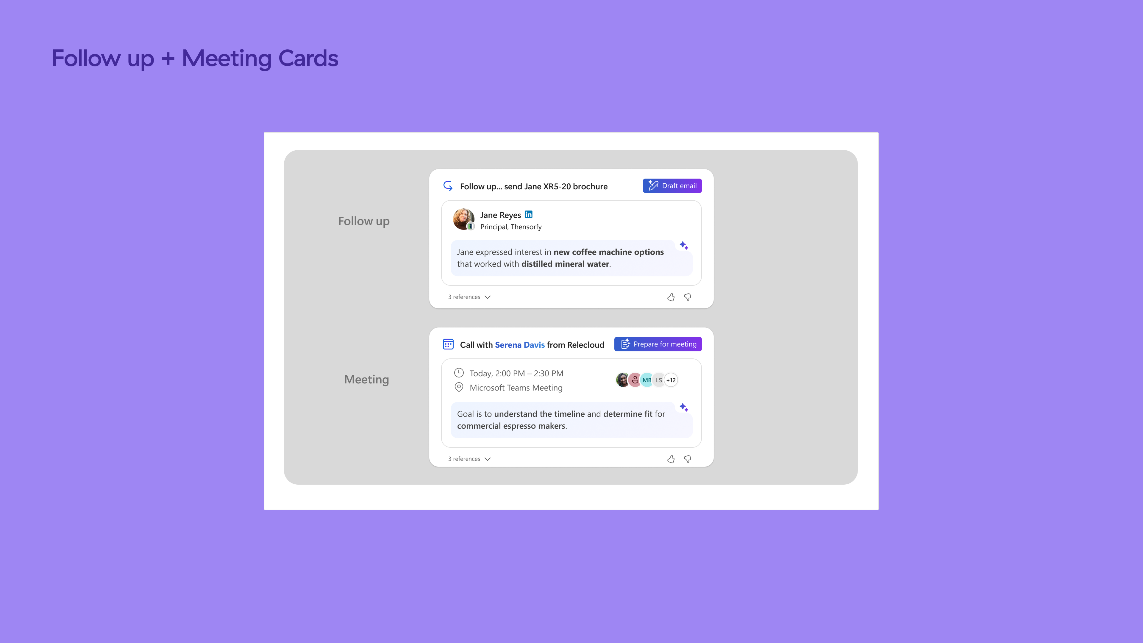 Follow up and meeting cards for NBA